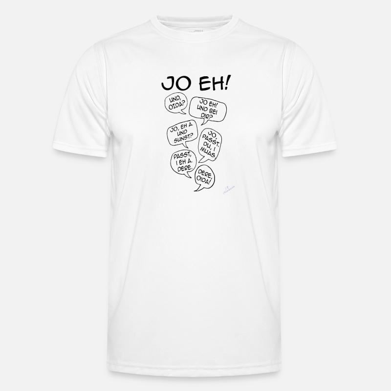 Mimikama "Ja eh" + "Oida" - Männer Funktions-T-Shirt - Weiß