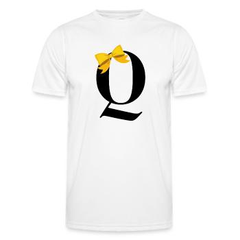 Lettre q nœud jaune - T-shirt sport Homme - blanc - Devant - AI Model Male 178 dark (178cm)