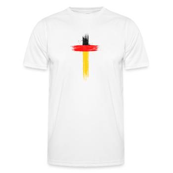 Drapeau de l’Allemagne Drapeau allemand Utilisé Look Home - T-shirt sport Homme - blanc - Devant - AI Model Male 178 dark (178cm)