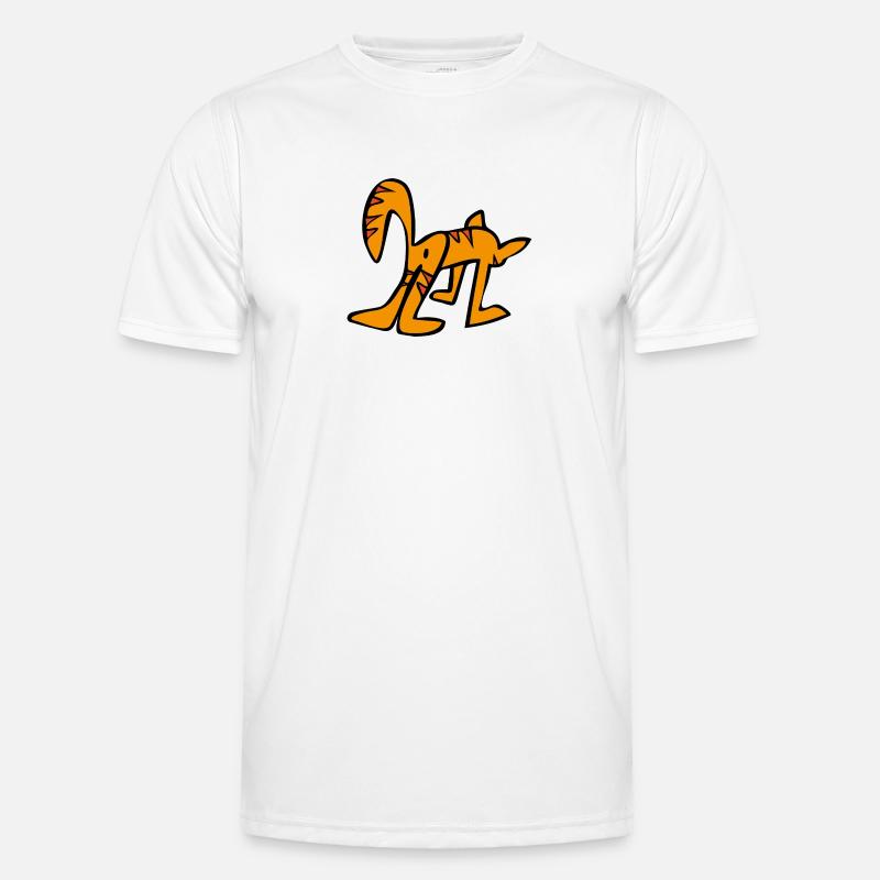 getigerte Katze,Cat,Comic Männer Funktions-T-Shirt