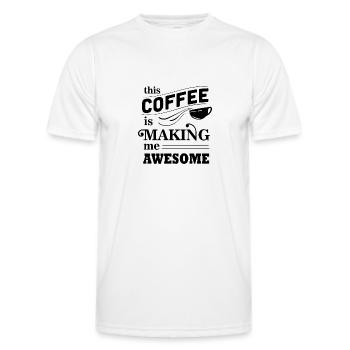 Awesome Coffee Boost - Männer Funktions-T-Shirt - Weiß - Vorne - AI Model Male 178 dark (178cm)
