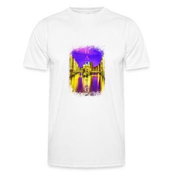 Hamburg St Pauli Reeperbahn Red Light District - Men's Functional T-Shirt - white - Front - AI Model Male 178 dark (178cm)
