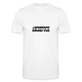 abcdefuck - Männer Funktions-T-Shirt - Weiß - Vorne - AI Model Male 178 dark (178cm)