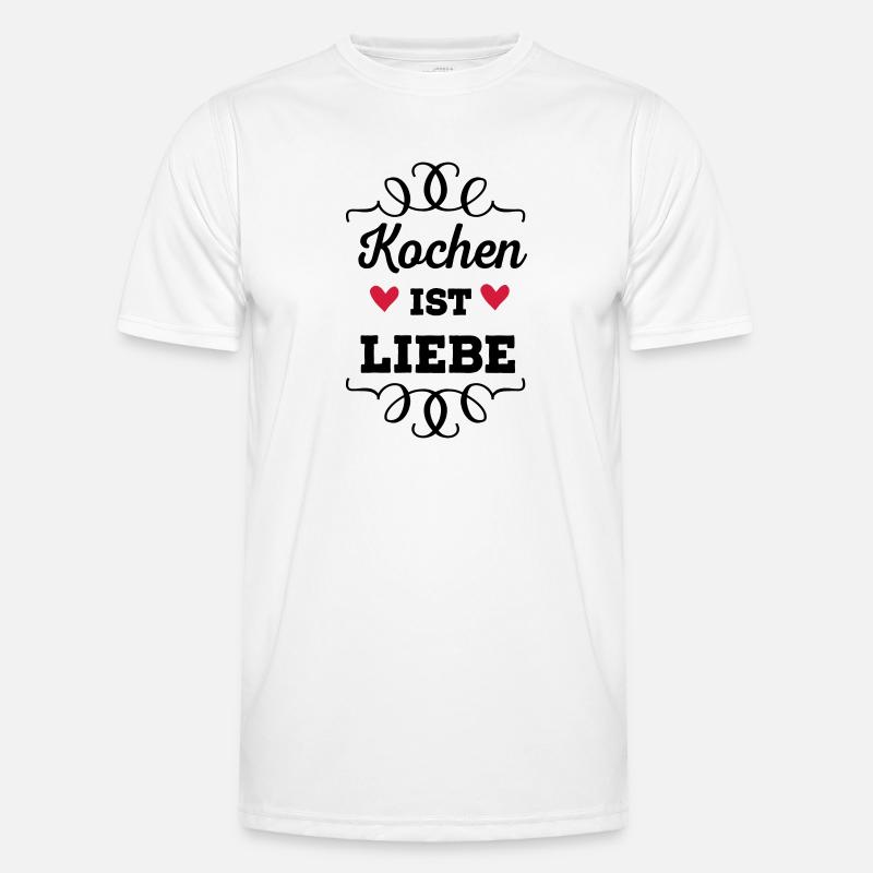 Kochen ist Liebe Männer Funktions-T-Shirt