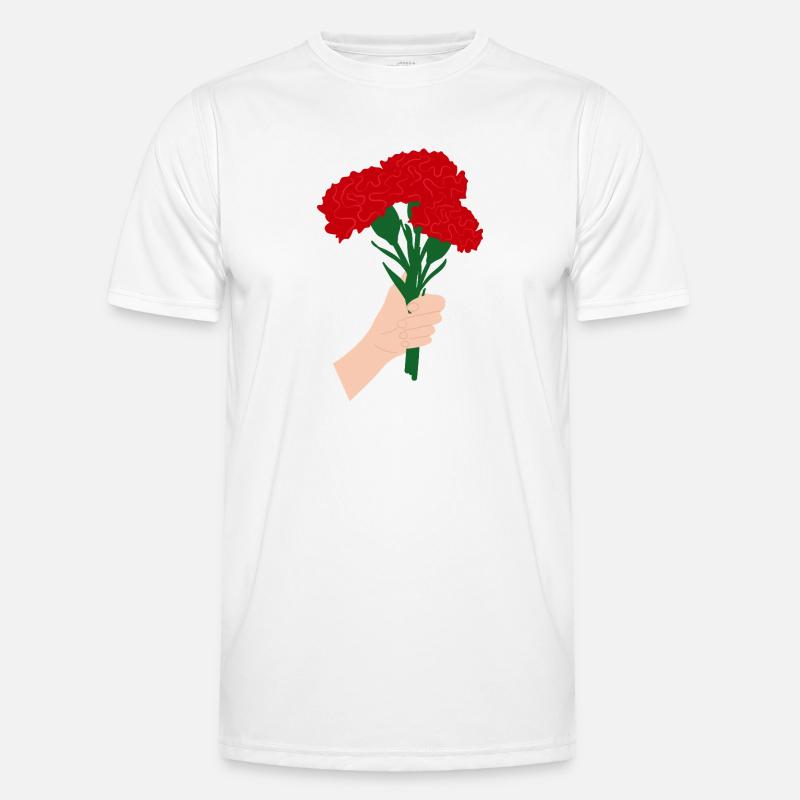 Pour vous- Fleur d’œillet rouge3 T-shirt sport Homme