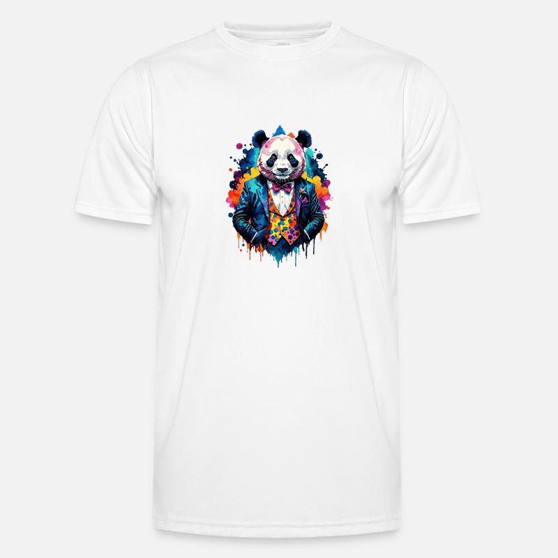 Panda im Anzug Männer Funktions-T-Shirt