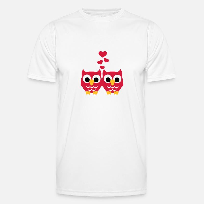 Owl Love - Men's Functional T-Shirt - white