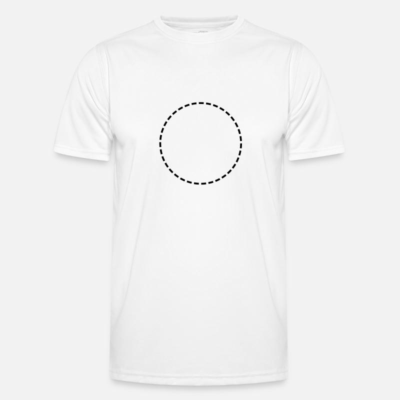 Circle / / dotted line / / cut line - Men's Functional T-Shirt - white