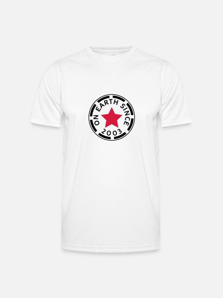 on earth since 2003 (uk) - Men's Functional T-Shirt - white
