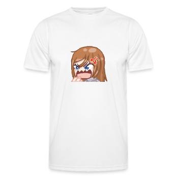 Pillowg1rl Emote Rage - Männer Funktions-T-Shirt - Weiß - Vorne - AI Model Male 178 dark (178cm)