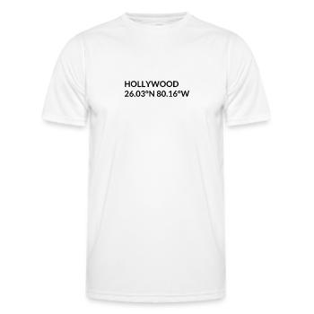 Coordonnées Hollywood, Floride, États-Unis - T-shirt sport Homme - blanc - Devant - AI Model Male 178 dark (178cm)
