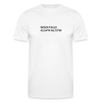 Sioux Falls, Dakota du Sud, États-Unis Coordonnées - T-shirt sport Homme - blanc - Devant - AI Model Male 178 dark (178cm)