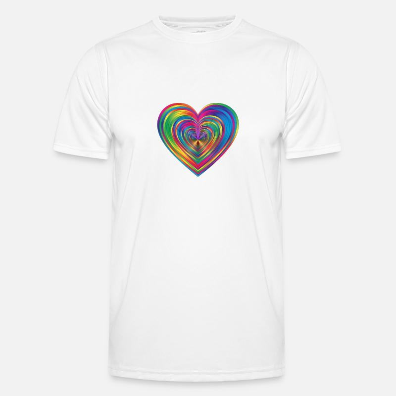 Regenbogen herz Männer Funktions-T-Shirt