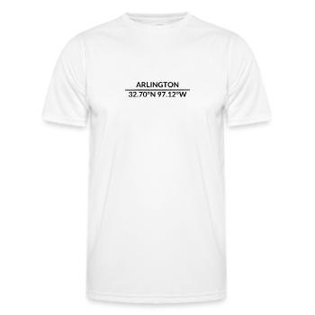 Arlington Texas USA Koordinaten - Männer Funktions-T-Shirt - Weiß - Vorne - AI Model Male 178 dark (178cm)