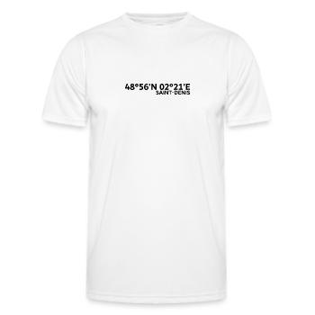 Saint-Denis coordinates - Men's Functional T-Shirt - white - Front - AI Model Male 178 dark (178cm)