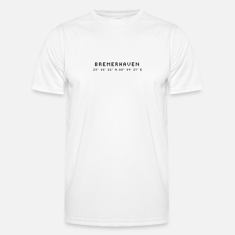 Bremerhaven coordinates - Men's Functional T-Shirt - white