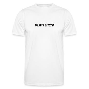 Arlington Texas USA Koordinaten - Männer Funktions-T-Shirt - Weiß - Vorne - AI Model Male 178 dark (178cm)
