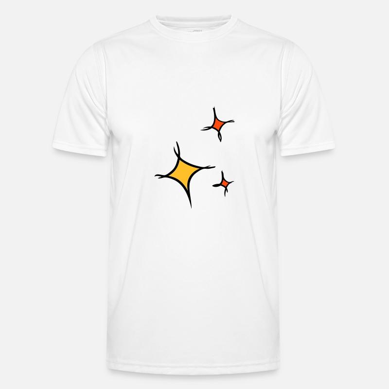 Asterisk. Three colorful stars, hand-drawn. - Men's Functional T-Shirt - white