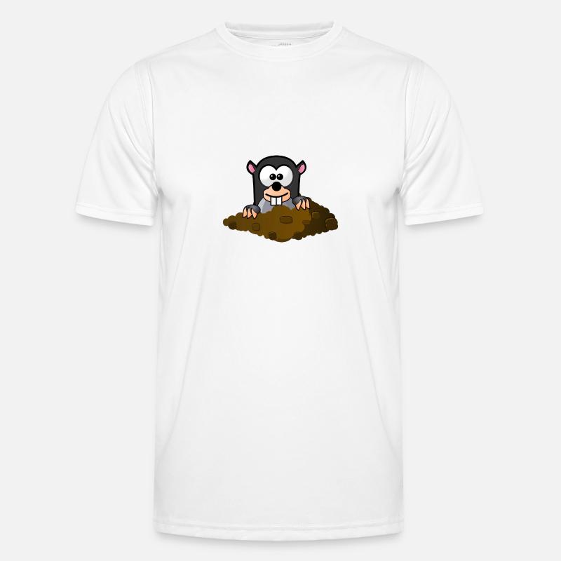 Maulwurf - Männer Funktions-T-Shirt - Weiß