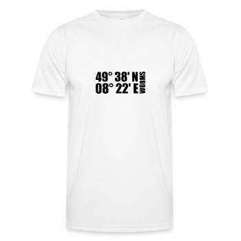 Coordonnées des vers - T-shirt sport Homme - blanc - Devant - AI Model Male 178 dark (178cm)