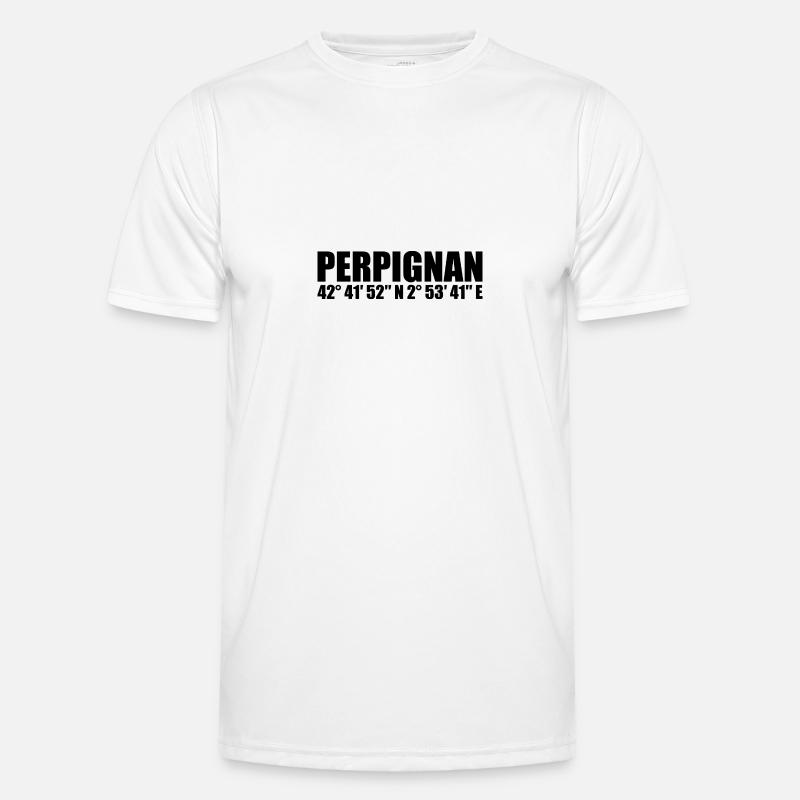 Perpignan coordinates - Men's Functional T-Shirt - white