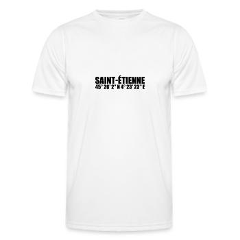 Saint-Étienne Coordinates - Men's Functional T-Shirt - white - Front - AI Model Male 178 dark (178cm)