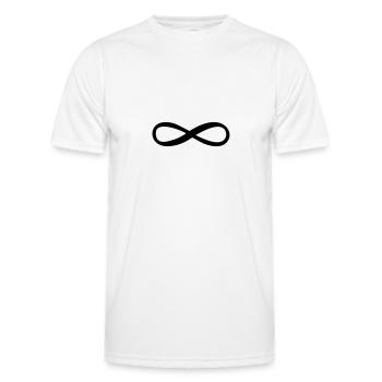 Lemniscate | lying eight - Men's Functional T-Shirt - white - Front - AI Model Male 178 dark (178cm)
