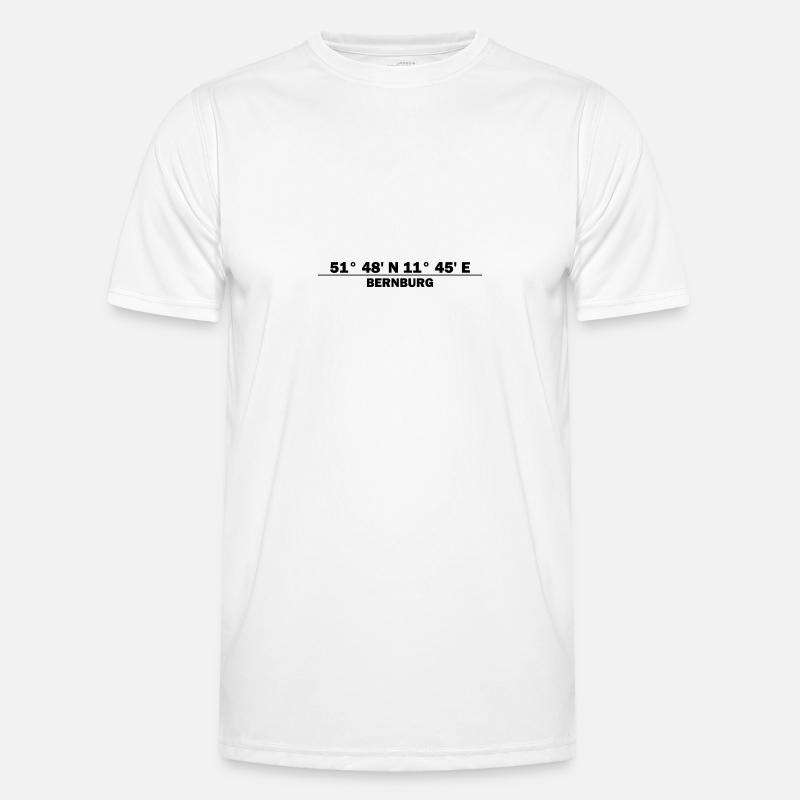 Bernburg coordinates - Men's Functional T-Shirt - white