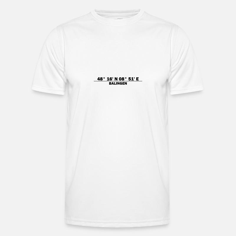 Balingen coordinates - Men's Functional T-Shirt - white