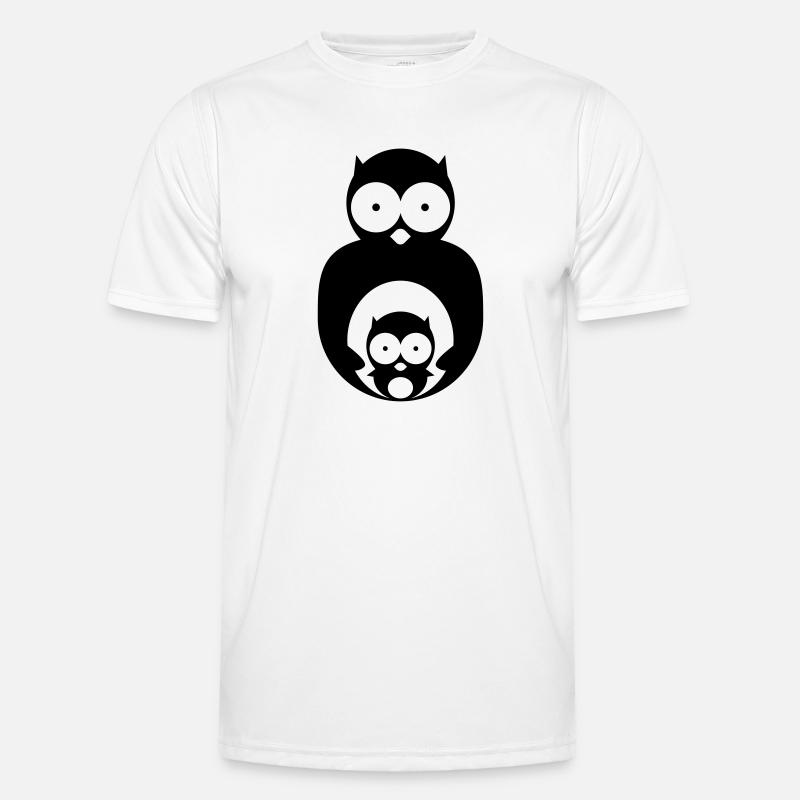 owl with chick - Men's Functional T-Shirt - white