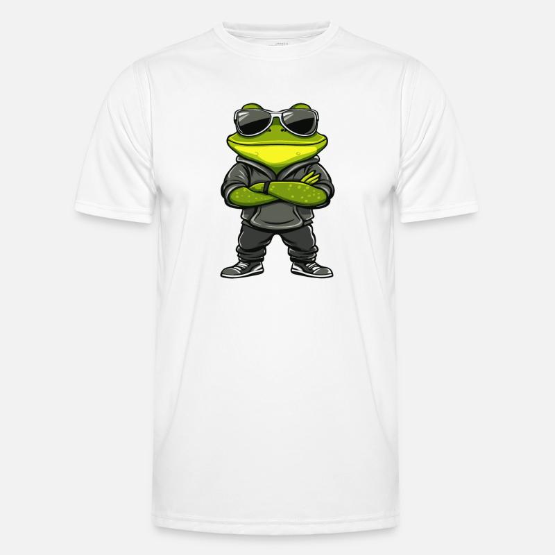 Frosch Comic Cool - Männer Funktions-T-Shirt - Weiß
