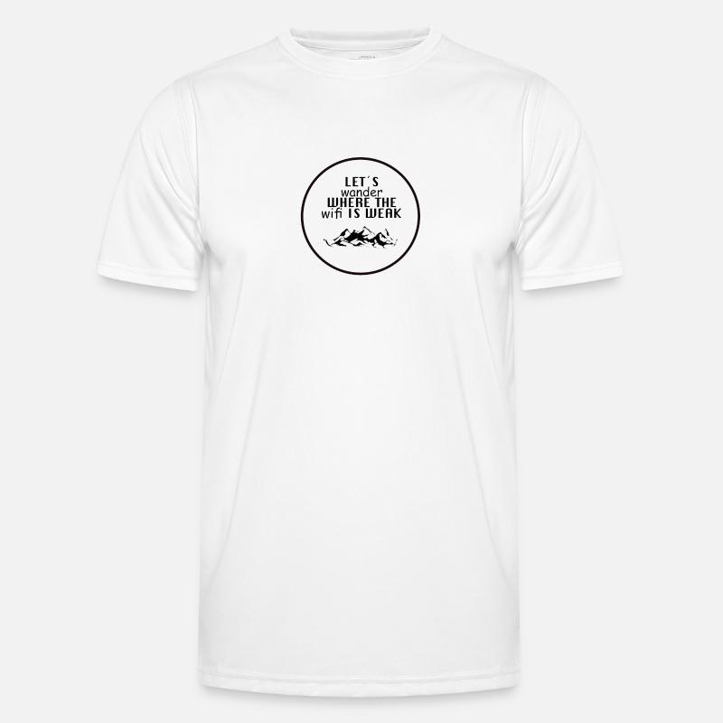let's wander where the WIFI is weak! - Men's Functional T-Shirt - white