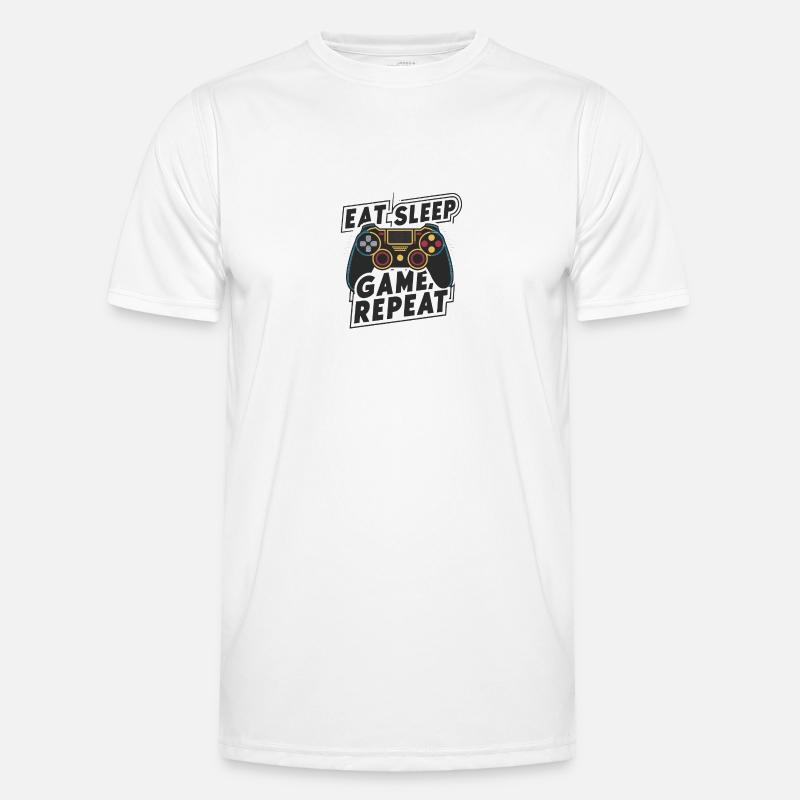 Eat, Sleep, Game, Repeat - Men's Functional T-Shirt - white