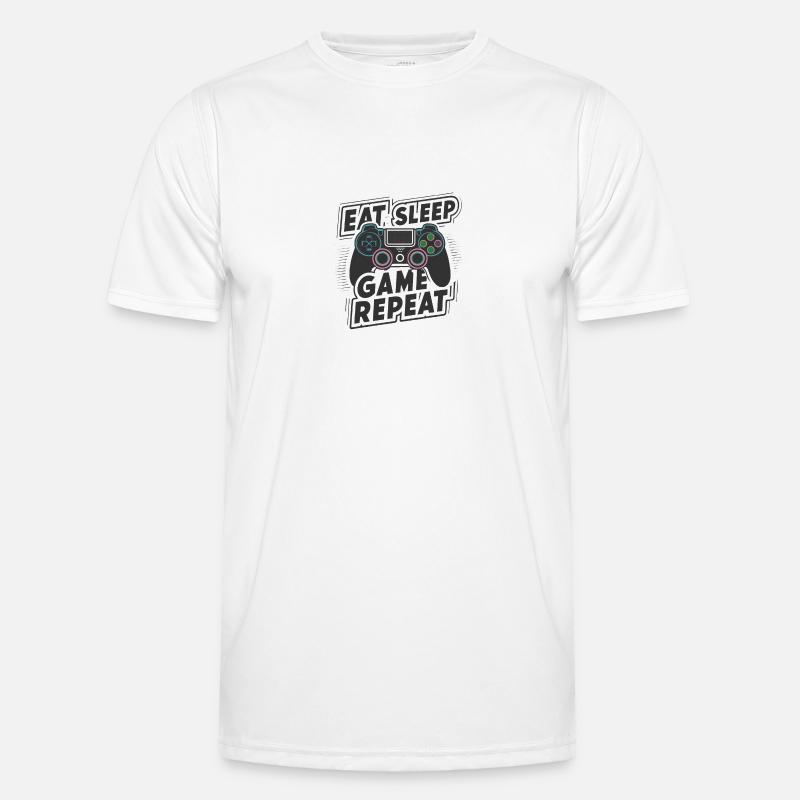 Eat, Sleep, Game, Repeat - Men's Functional T-Shirt - white