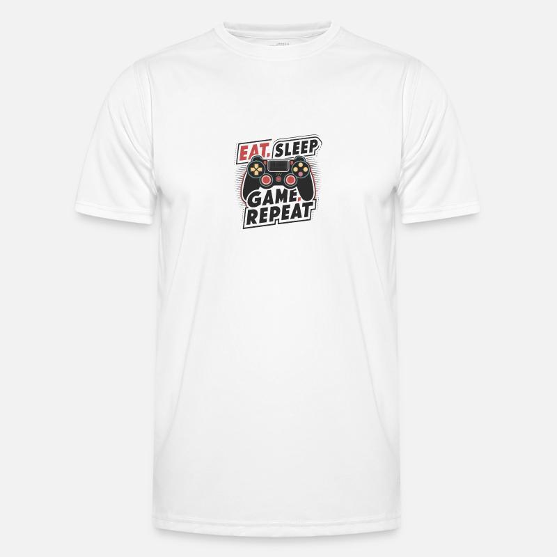 Eat, Sleep, Game, Repeat - Men's Functional T-Shirt - white