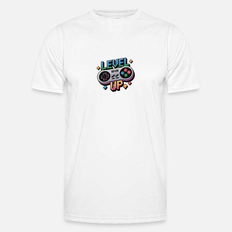 Level Up – Gaming Controller - Men's Functional T-Shirt - white