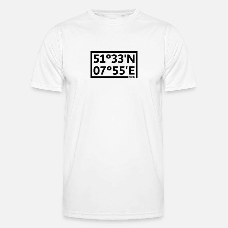 Werl coordinates - Men's Functional T-Shirt - white