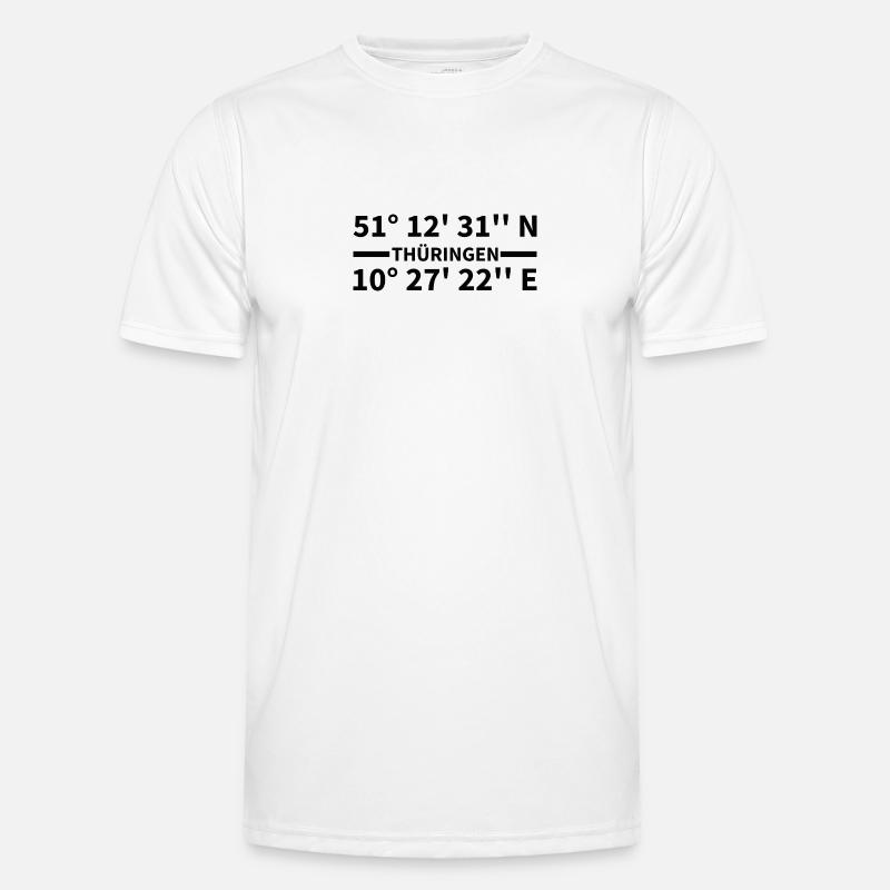 Thuringia coordinates - Men's Functional T-Shirt - white