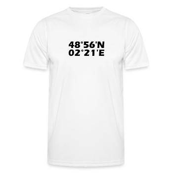 Saint-Denis coordinates - Men's Functional T-Shirt - white - Front - AI Model Male 178 dark (178cm)
