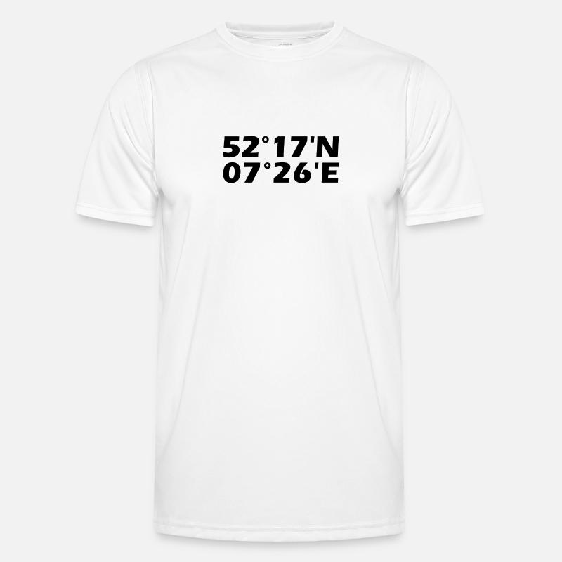 Rheine coordinates - Men's Functional T-Shirt - white