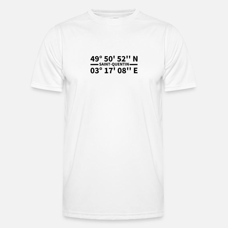 Saint-Quentin coordinates - Men's Functional T-Shirt - white