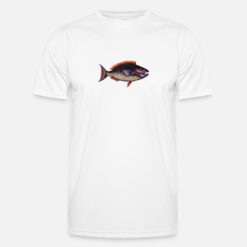Fisch - Männer Funktions-T-Shirt - Weiß