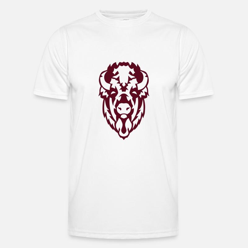 Bison bärtier - Männer Funktions-T-Shirt - Weiß