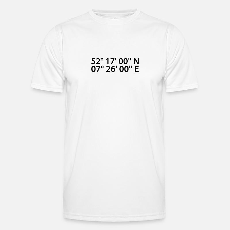Rheine coordinates - Men's Functional T-Shirt - white