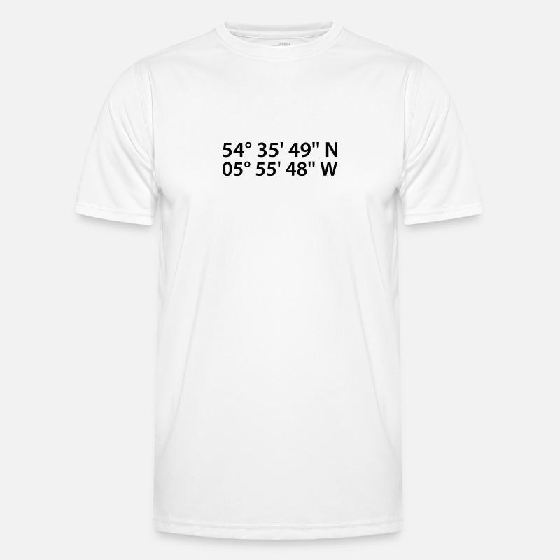 Belfast Coordinates - Men's Functional T-Shirt - white