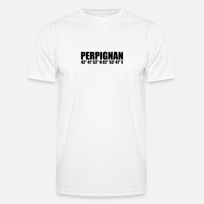 Perpignan coordinates - Men's Functional T-Shirt - white