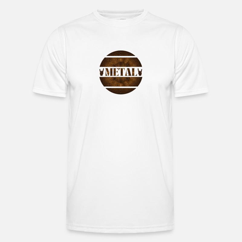 Heavy metal explosion in rust brown - Men's Functional T-Shirt - white