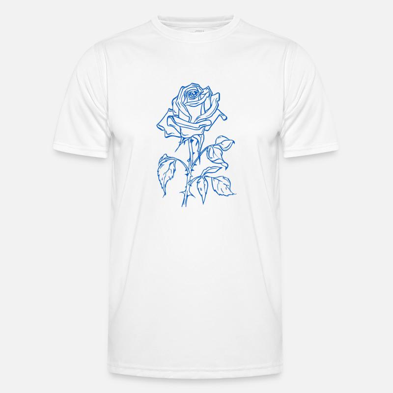 Blaue Rose Männer Funktions-T-Shirt