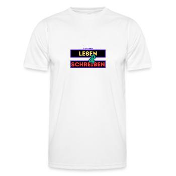 Read and write - Men's Functional T-Shirt - white - Front - AI Model Male 178 dark (178cm)
