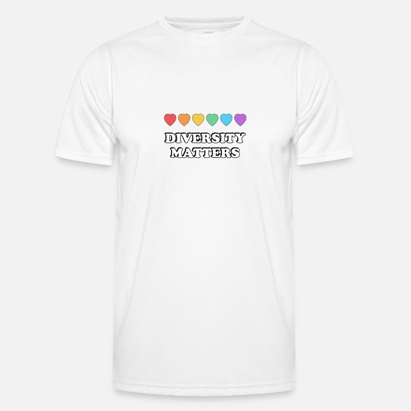 Diversity Matters Rainbow Hearts - Men's Functional T-Shirt - white